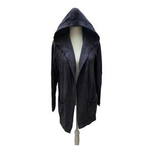 Barefoot Dreams Cozychic Lite Hooded Grey Cardigan Size Medium Loungewear Comfy